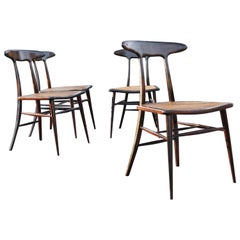 Vintage Set of Four Rare Dining Chairs by Martin Eisler and Carlo Hauner for Forma