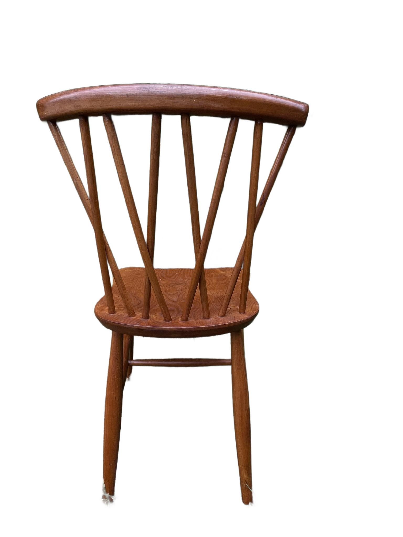 Set of Four Rare Ercol Candlestick Dining Chairs, Mid Century im Angebot 8