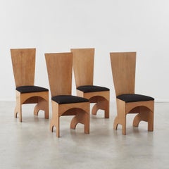 Set of four rare Gerald Summers high back chairs, UK 1936