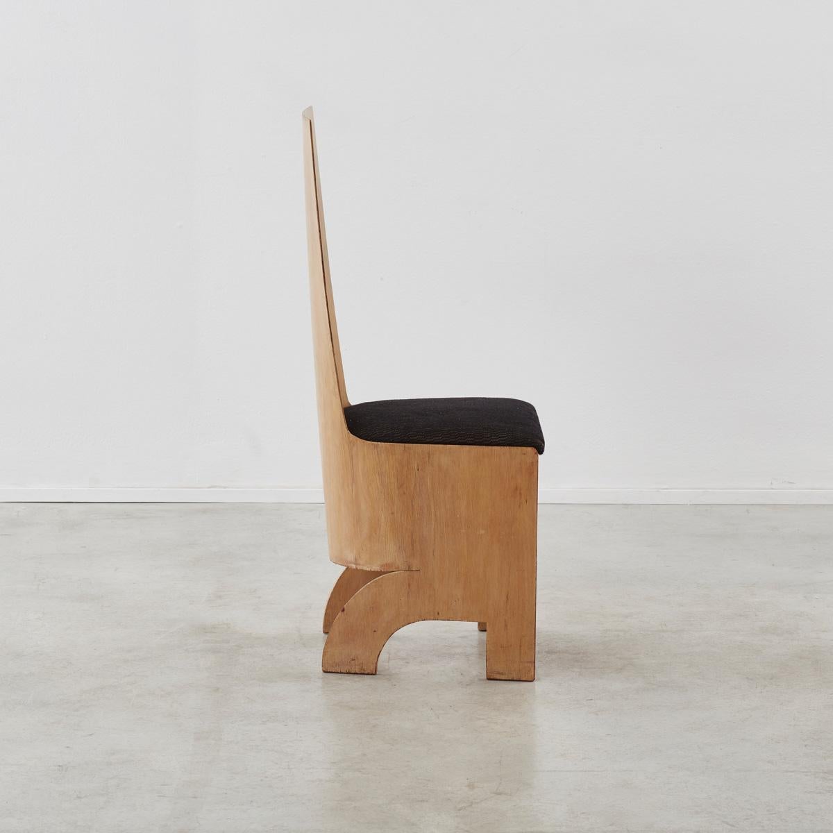 Milieu du XXe siècle Ensemble rare de quatre chaises à haut dossier Gerald Summers, Royaume-Uni 1936 en vente