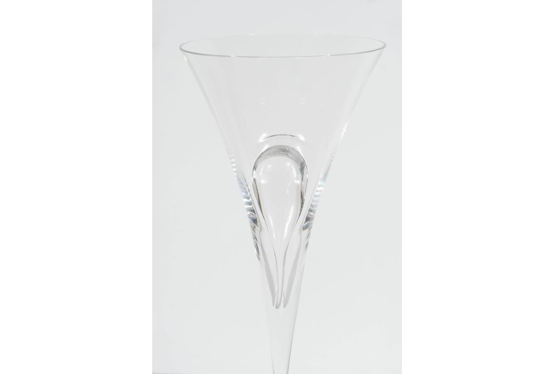 Glass Set of Four Rare Rosenthal Studio-Line Champagne Flutes by Michael Boehm For Sale
