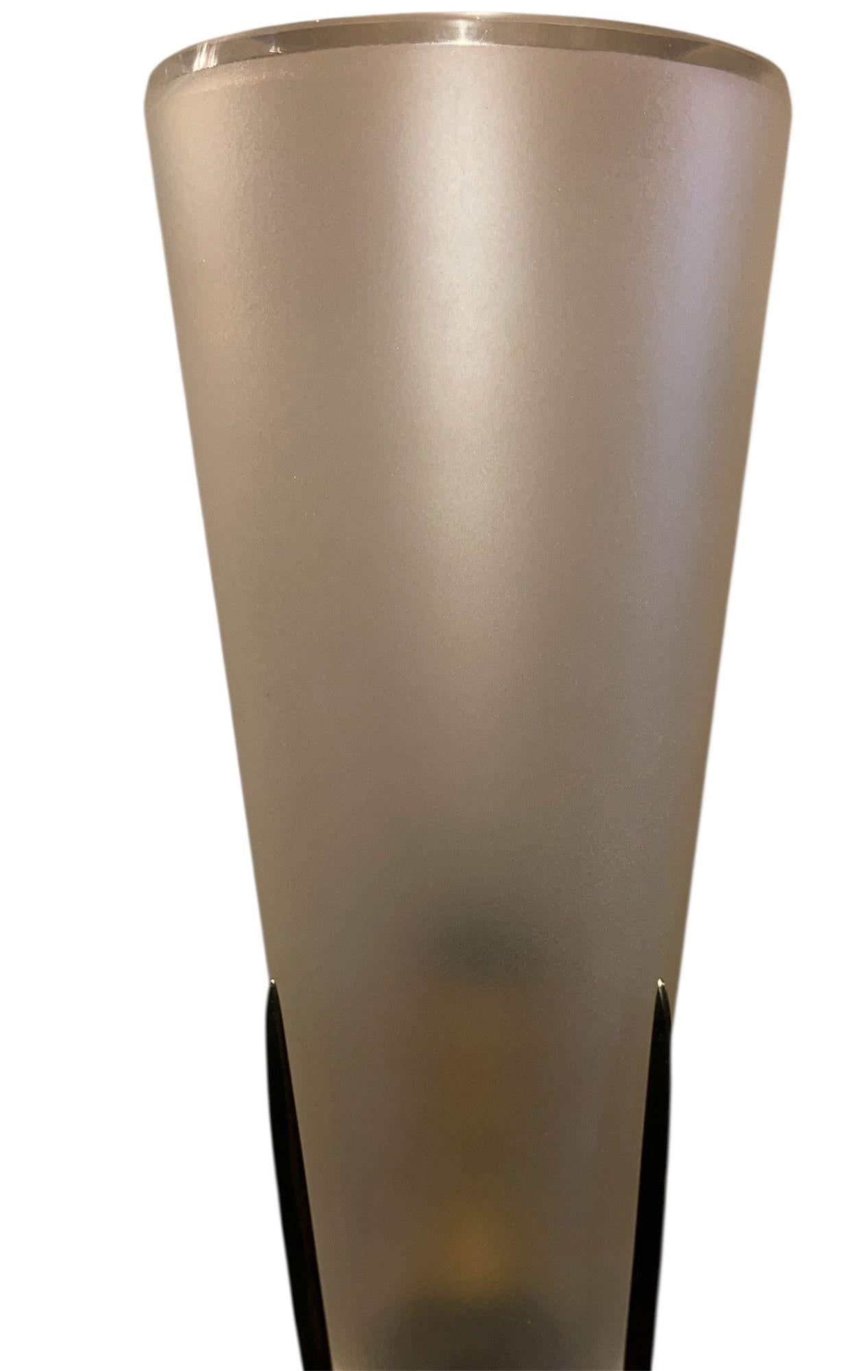 Satz von vier seltenen Wandleuchtern von Max Ingrand für Fontana Arte, Italien, 1959. (Glas)