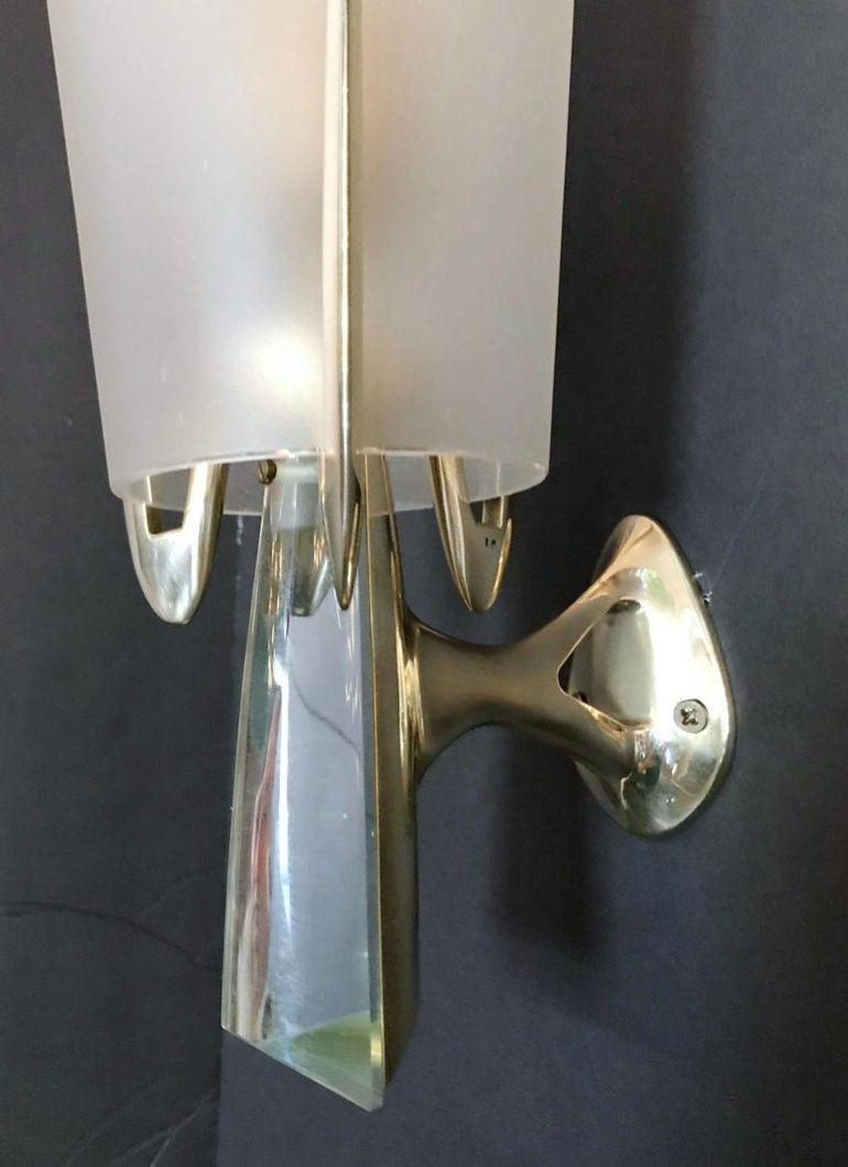 Satz von vier seltenen Wandleuchtern von Max Ingrand für Fontana Arte, Italien, 1959. 3