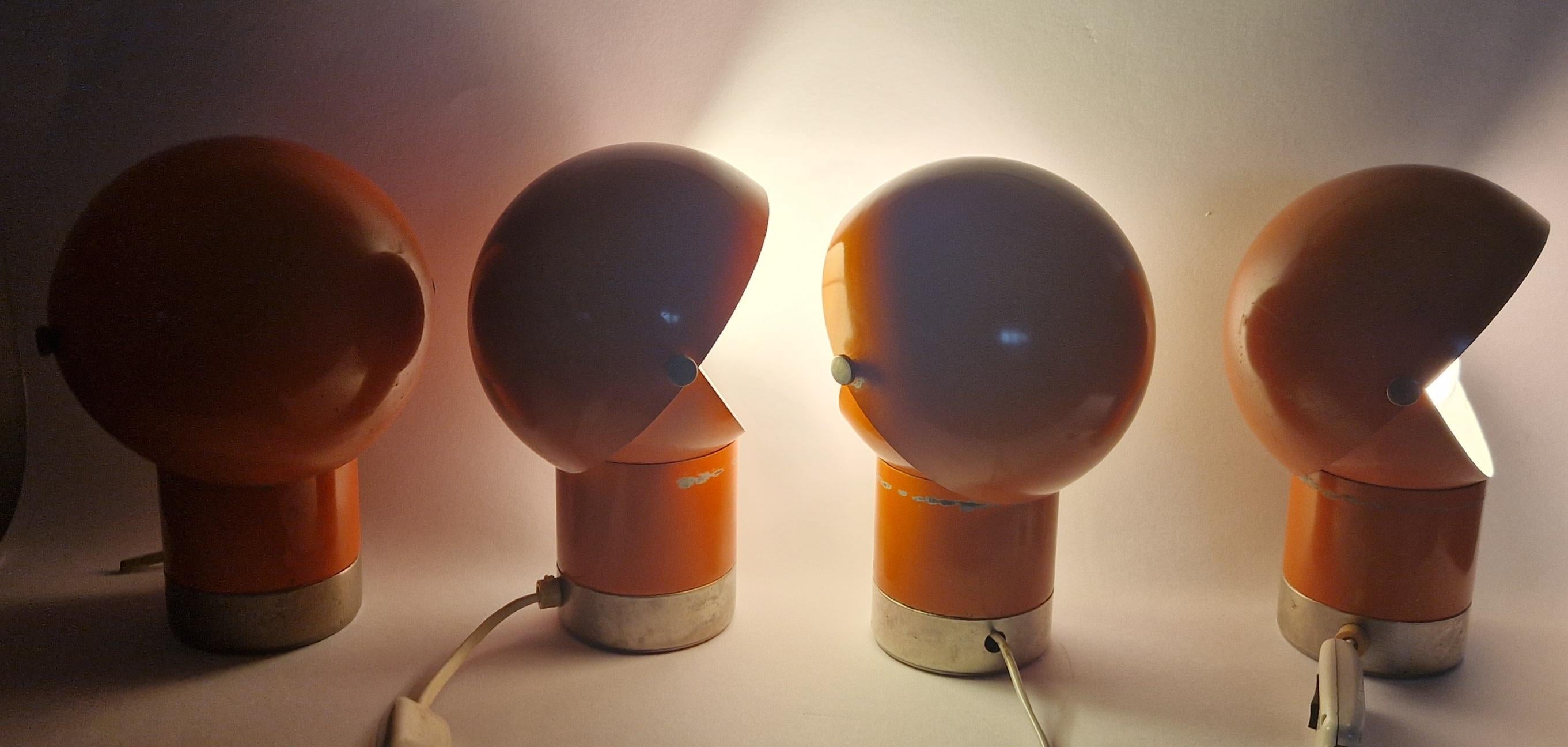 Juego de cuatro raras lámparas de mesa Astronauta Kamenicky Senov, Spaec Age, 1970s en venta 2