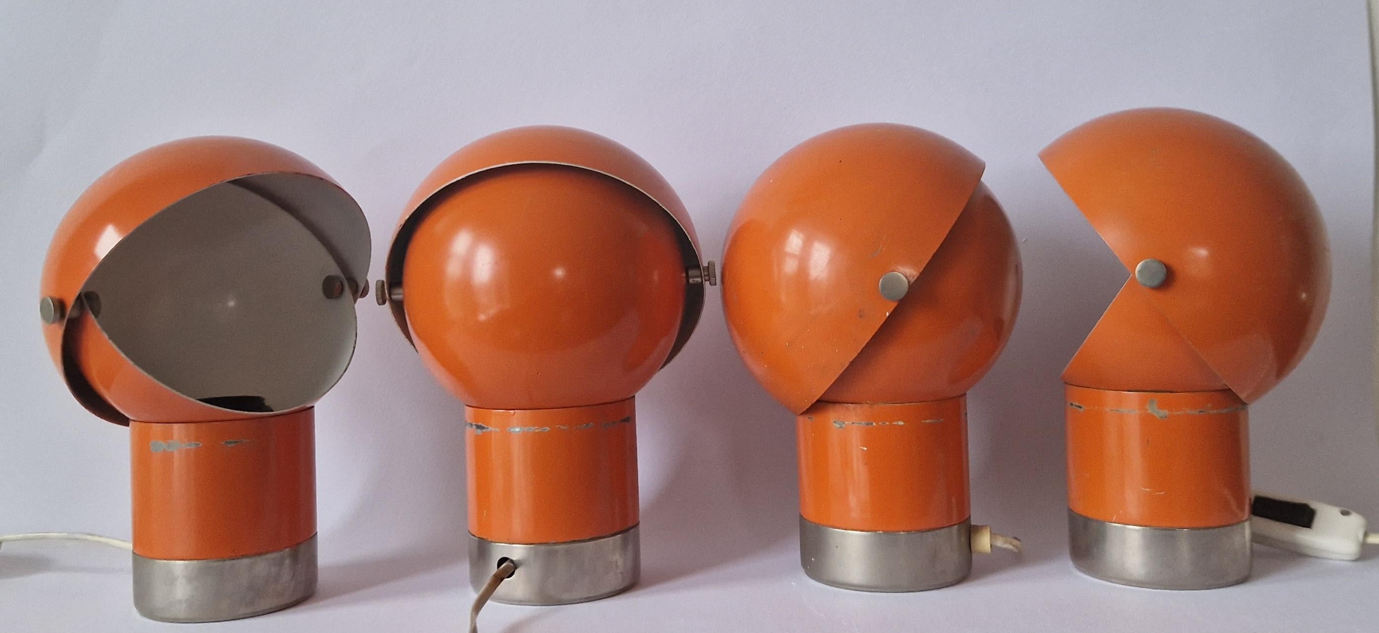 Juego de cuatro raras lámparas de mesa Astronauta Kamenicky Senov, Spaec Age, 1970s en Bueno estado para la venta en Praha, CZ