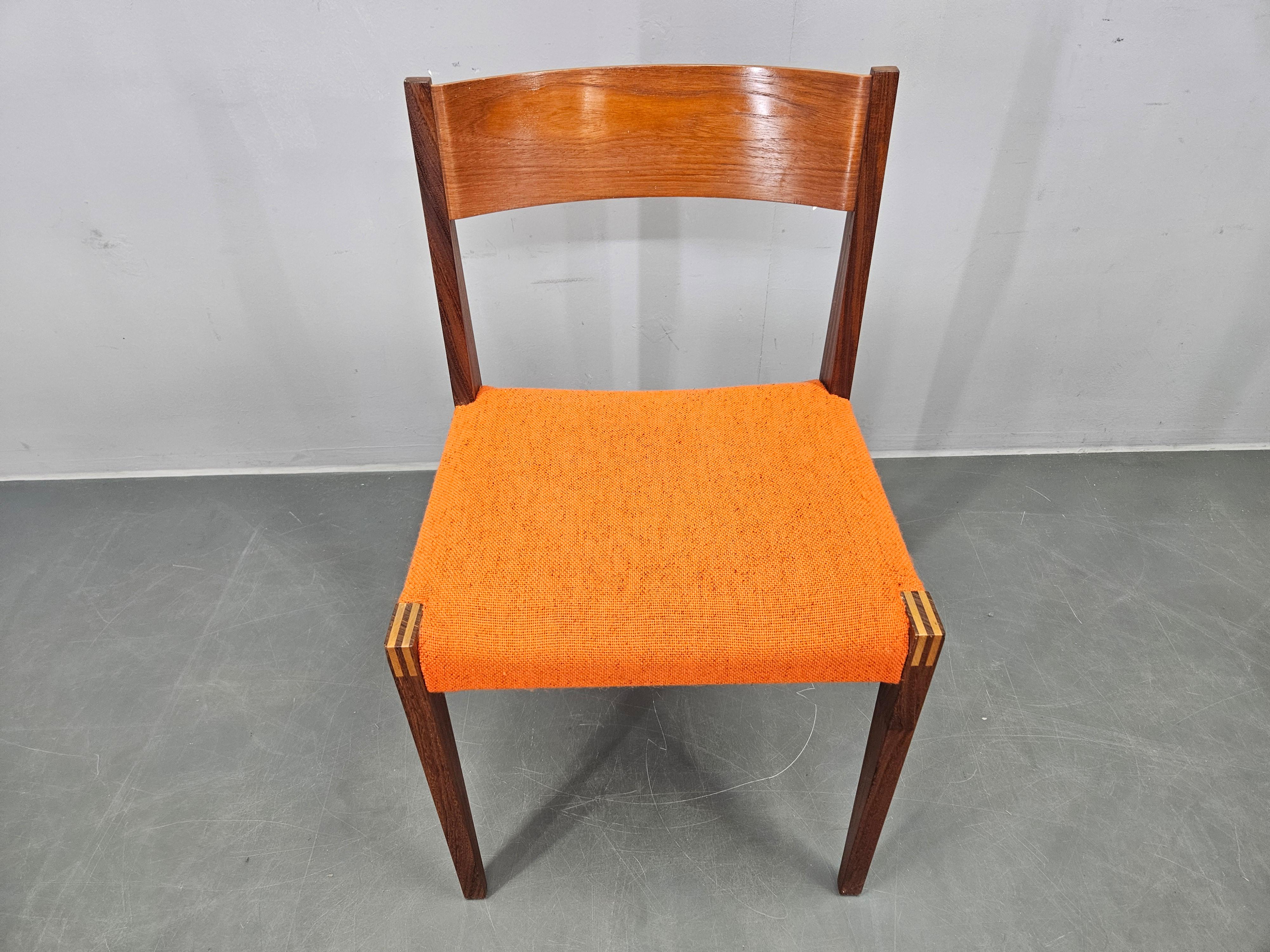 Satz von vier seltenen PIA-Stühlen aus Teakholz von Poul Cadovius, Girsberger, Dänemark, 1960er Jahre im Angebot 5