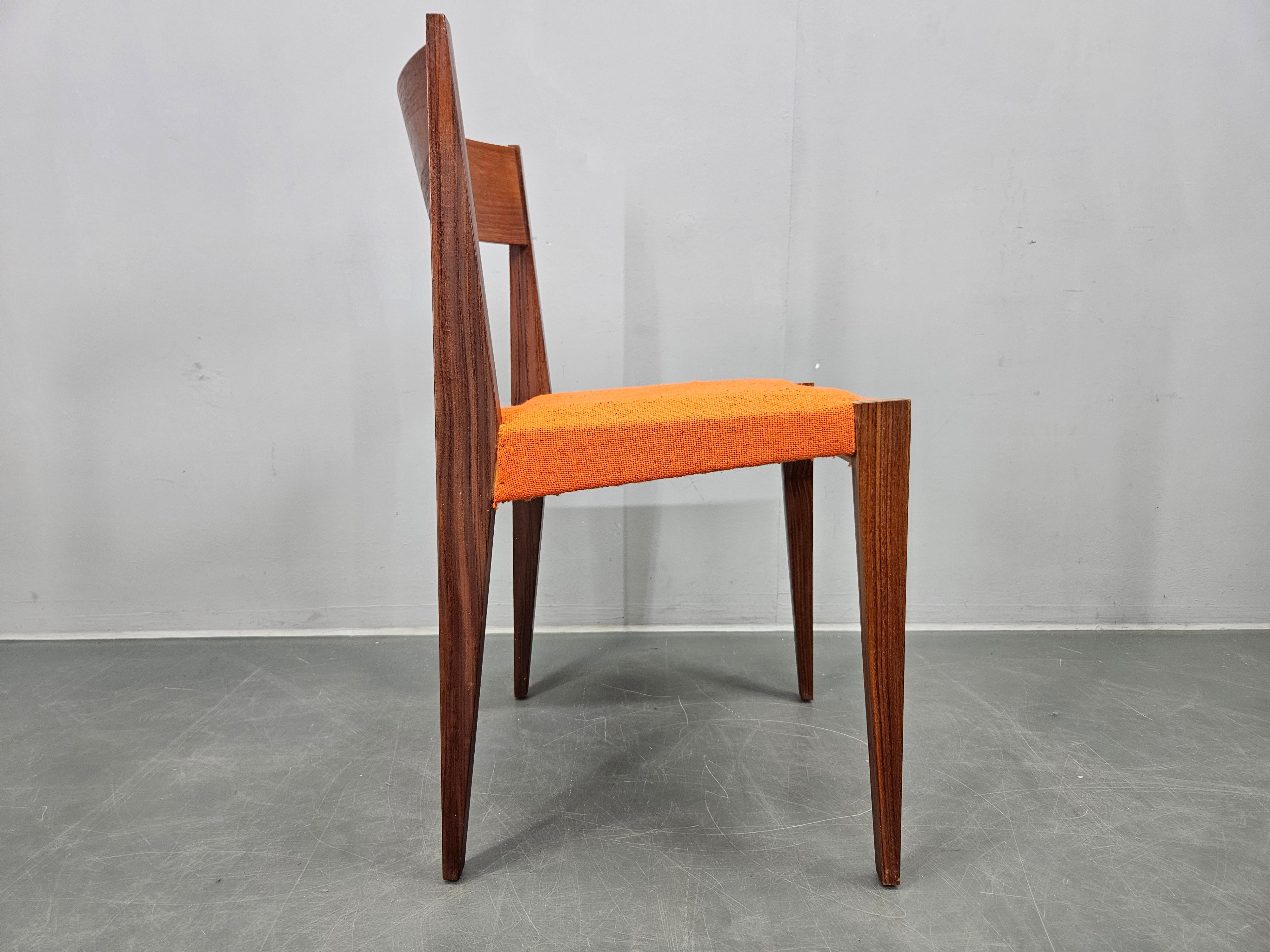 Satz von vier seltenen PIA-Stühlen aus Teakholz von Poul Cadovius, Girsberger, Dänemark, 1960er Jahre im Angebot 6