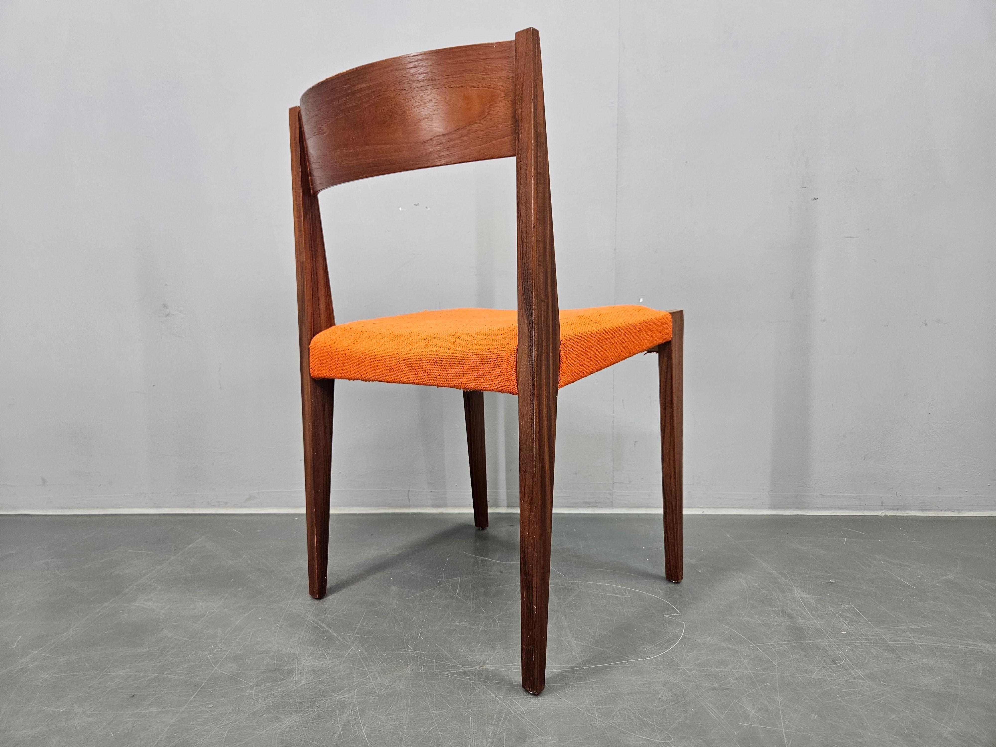 Satz von vier seltenen PIA-Stühlen aus Teakholz von Poul Cadovius, Girsberger, Dänemark, 1960er Jahre im Angebot 7