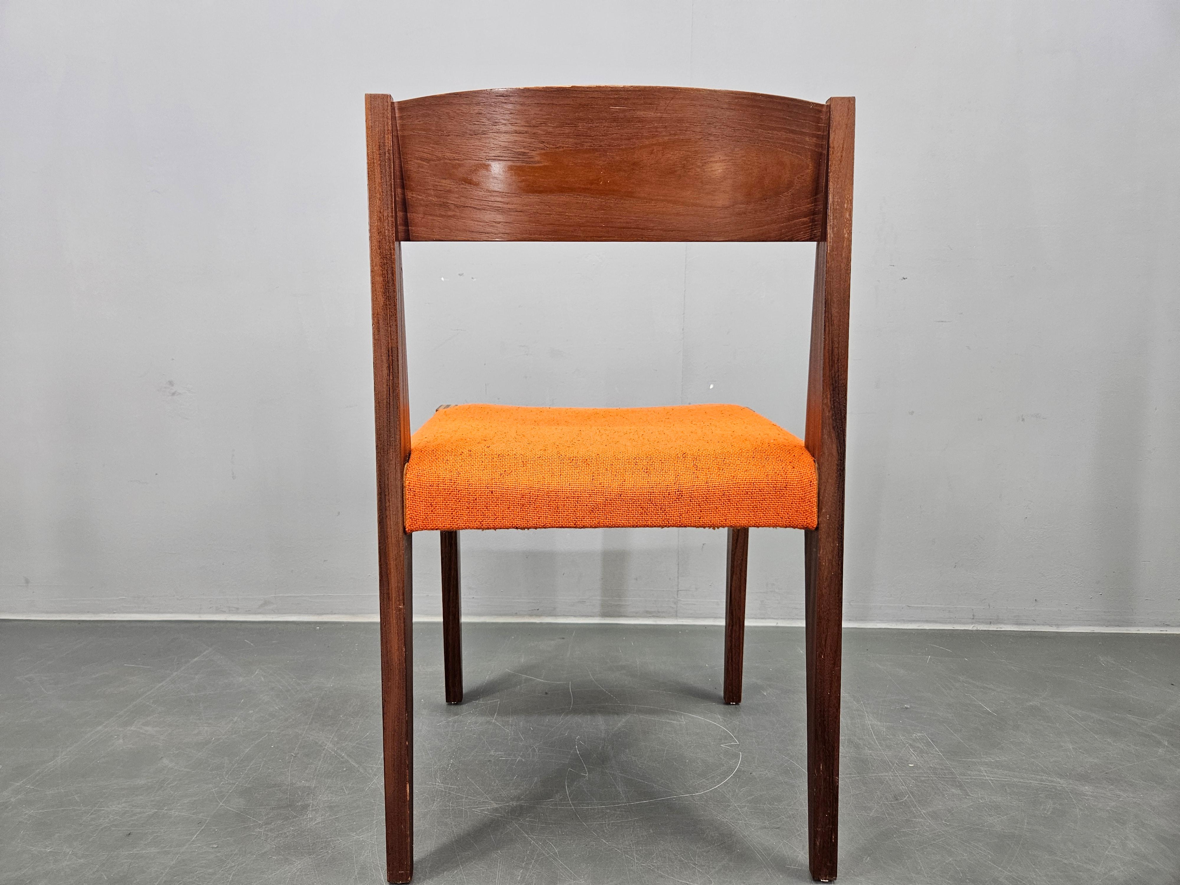 Satz von vier seltenen PIA-Stühlen aus Teakholz von Poul Cadovius, Girsberger, Dänemark, 1960er Jahre im Angebot 8