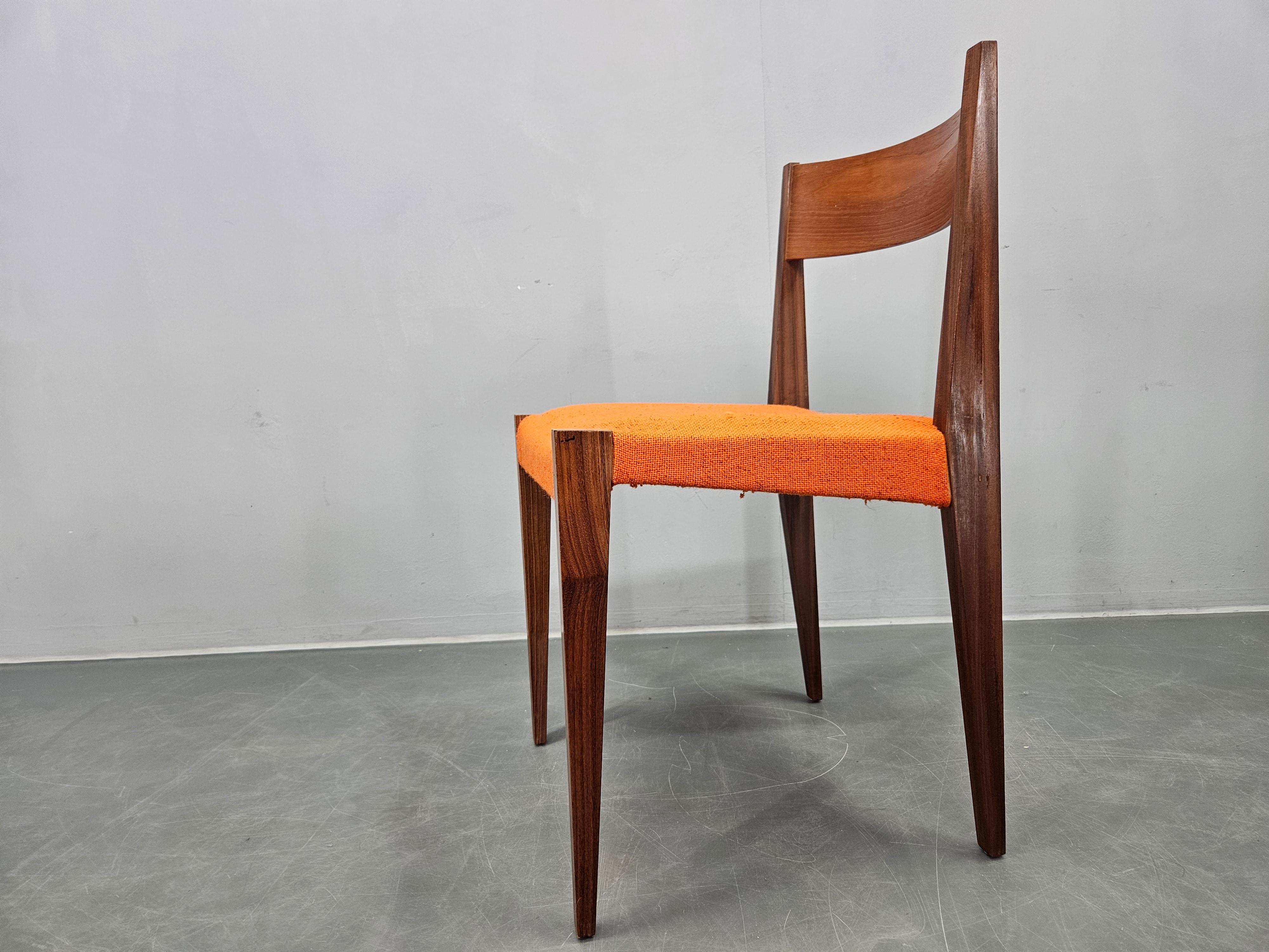 Satz von vier seltenen PIA-Stühlen aus Teakholz von Poul Cadovius, Girsberger, Dänemark, 1960er Jahre im Angebot 10