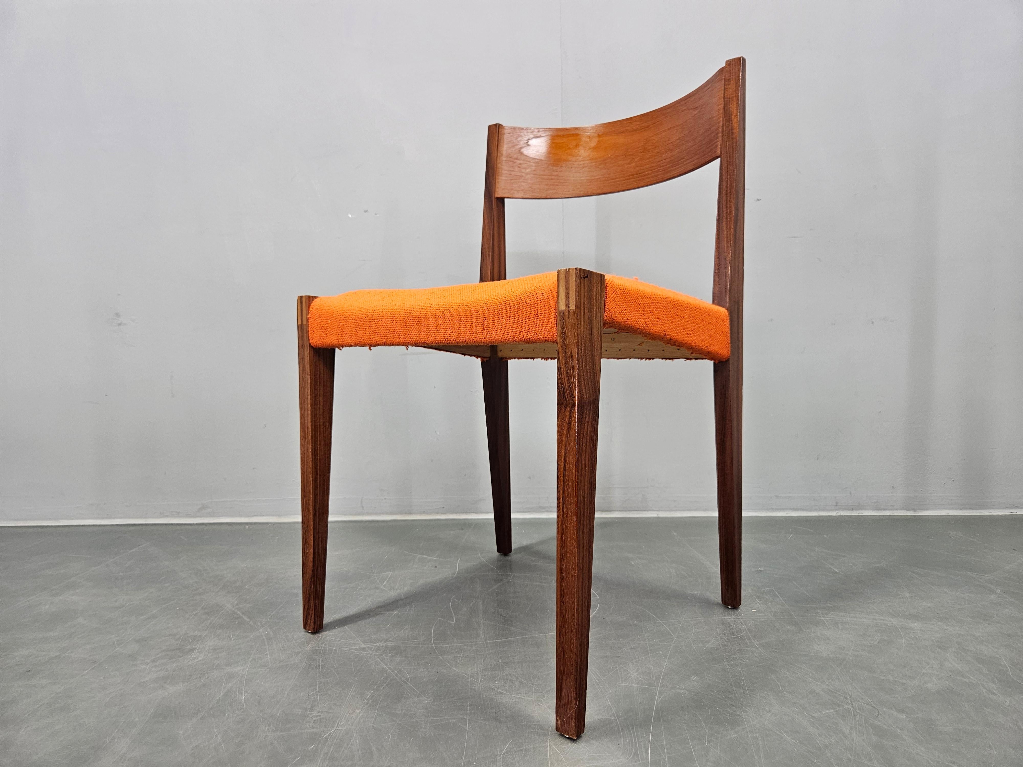 Satz von vier seltenen PIA-Stühlen aus Teakholz von Poul Cadovius, Girsberger, Dänemark, 1960er Jahre im Angebot 11
