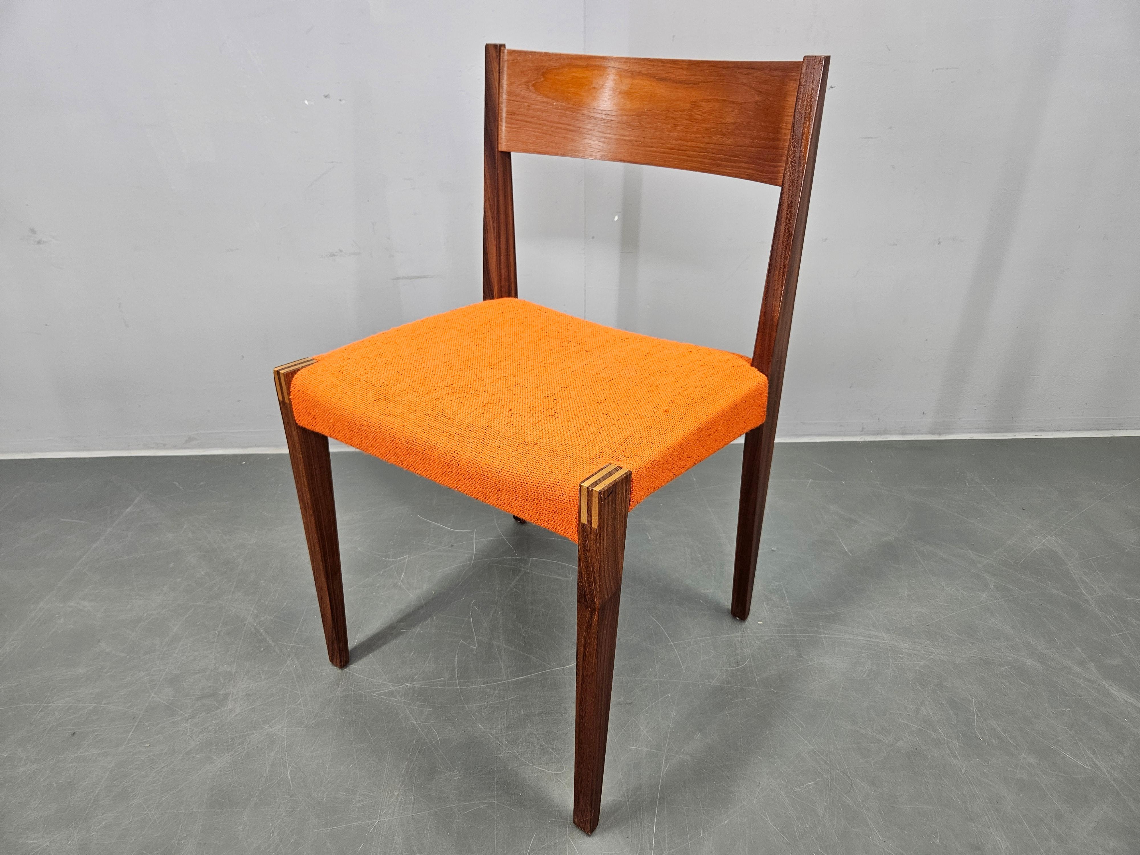 Satz von vier seltenen PIA-Stühlen aus Teakholz von Poul Cadovius, Girsberger, Dänemark, 1960er Jahre im Angebot 12