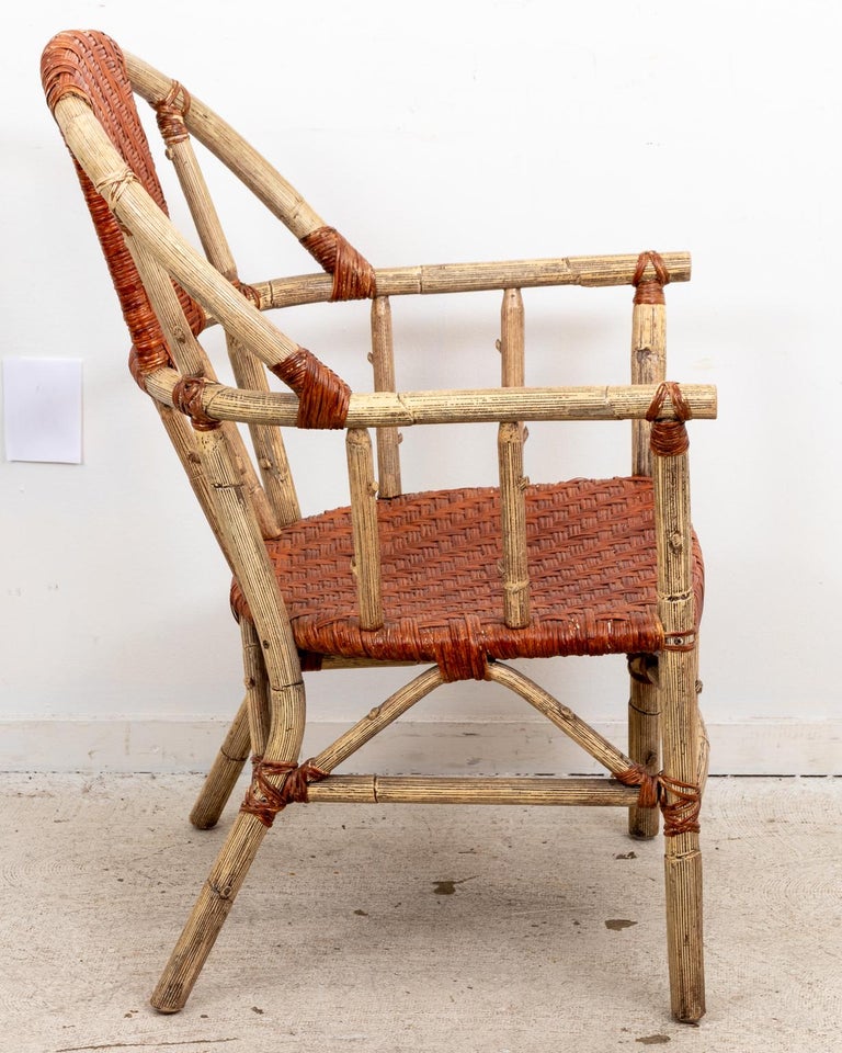 Set of Four Rattan and Bamboo Chairs For Sale at 1stDibs