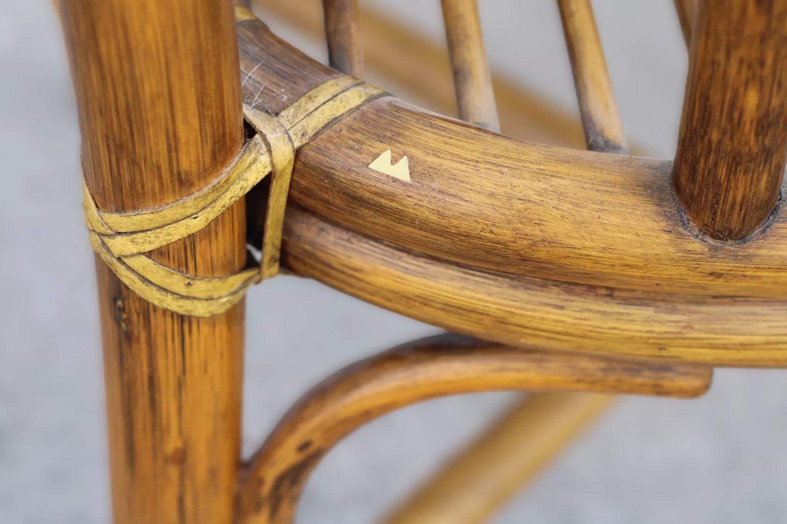 Set di quattro sedie da pranzo McGuire in rattan organico moderno e bambù in vendita 8