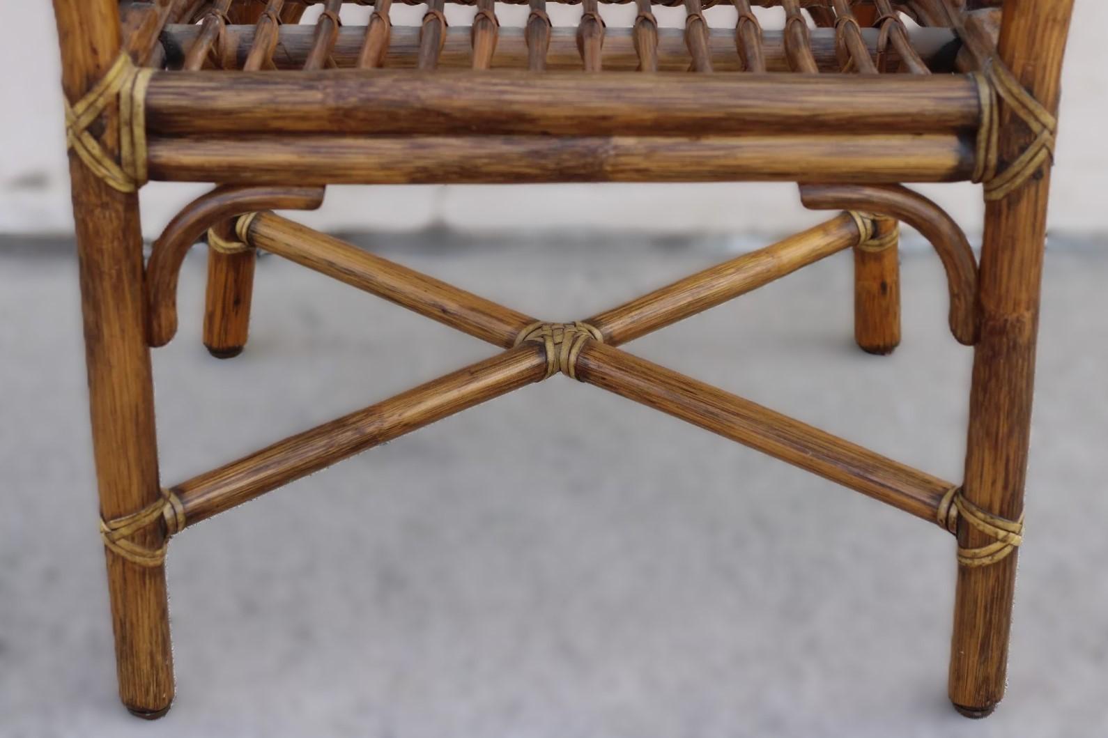 Set di quattro sedie da pranzo McGuire in rattan organico moderno e bambù in vendita 9