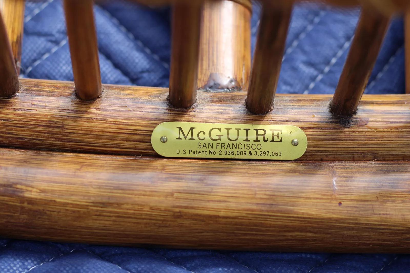 Set di quattro sedie da pranzo McGuire in rattan organico moderno e bambù in vendita 11