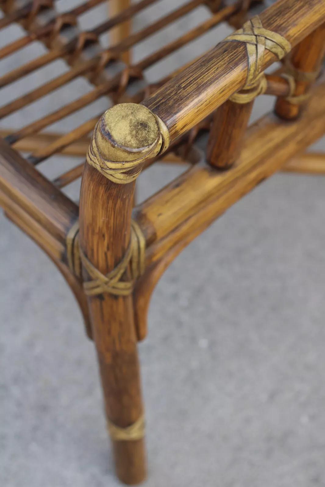 Set di quattro sedie da pranzo McGuire in rattan organico moderno e bambù in vendita 12