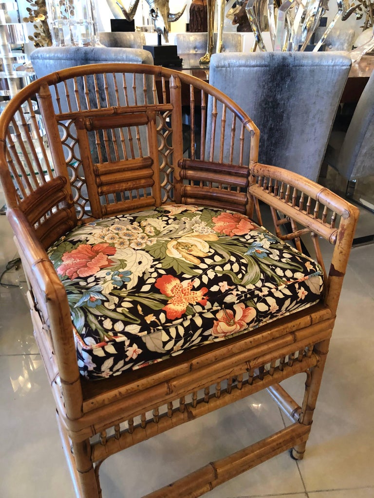 Picture of Set of Four Rattan Bamboo Brighton Arm Dining Chairs Chinese ...