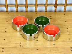 Set of Four Red and Green Tower Ashtray by Isamu Kenmochi 'Signed', 1960s