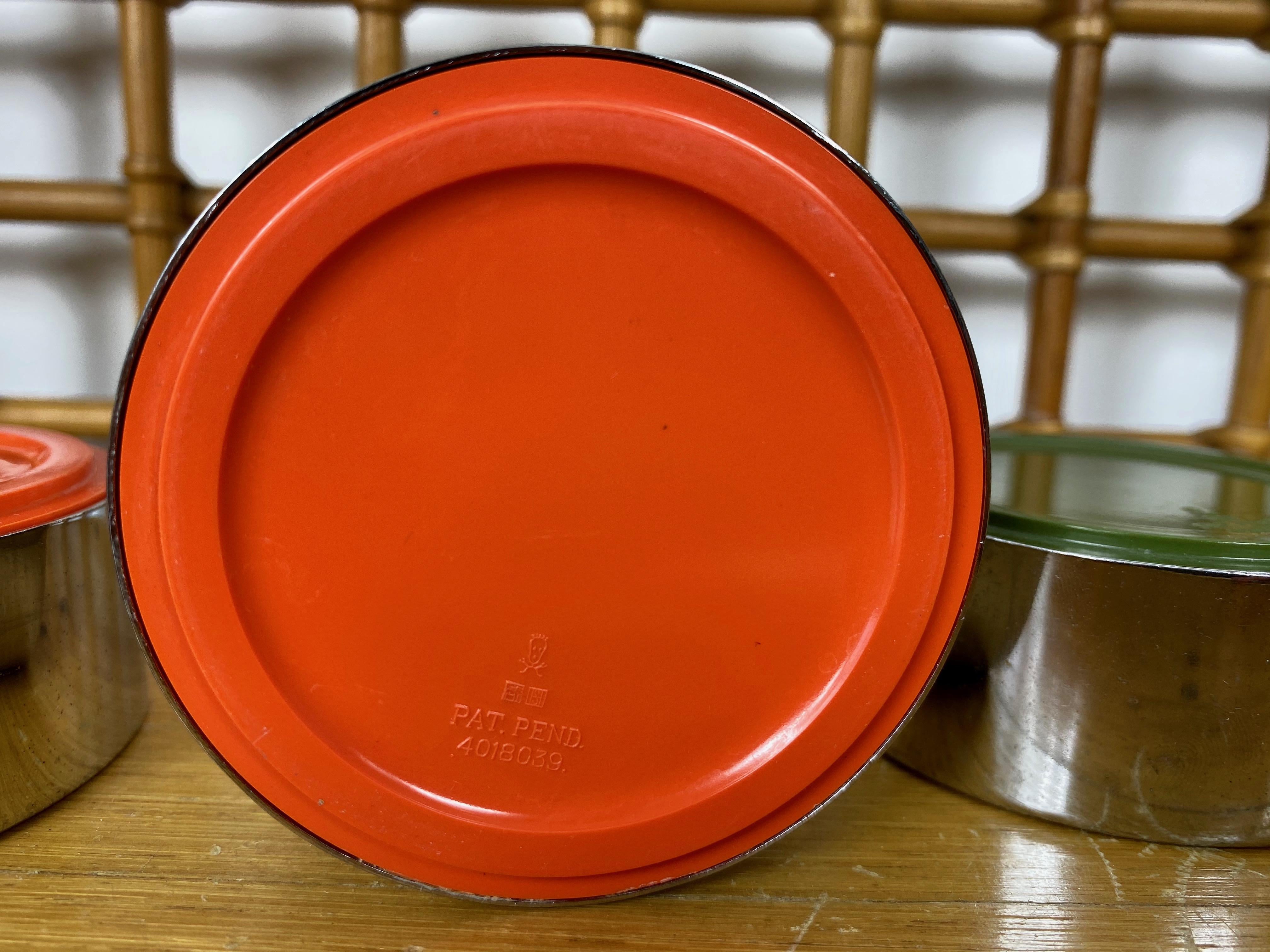 Set of Four Red and Green Tower Ashtray by Isamu Kenmochi 'Signed', 1960s In Good Condition In Rome, IT