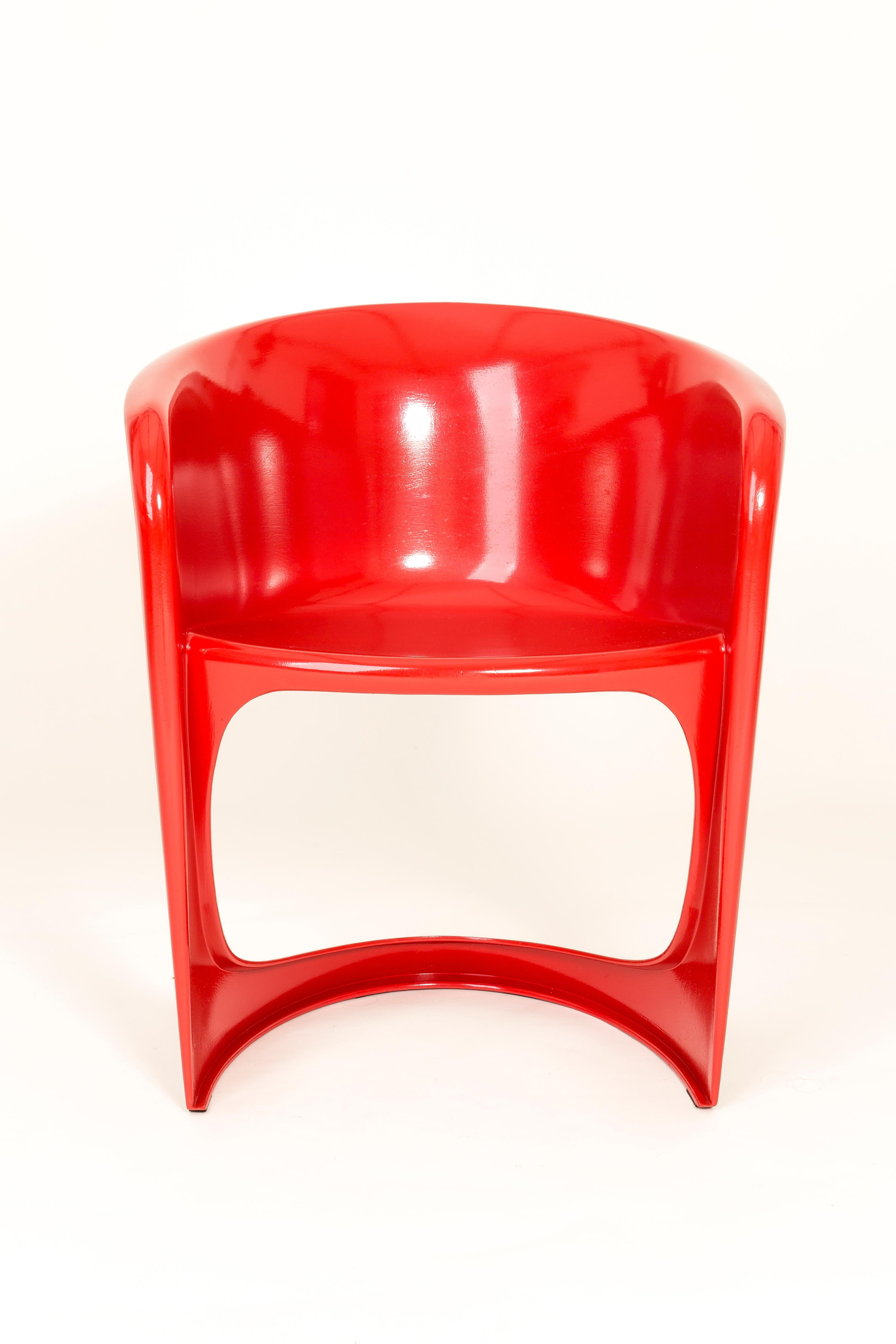 Dipinto a mano Set di quattro sedie in Cado rosso, Steen Østergaard, 1974 in vendita