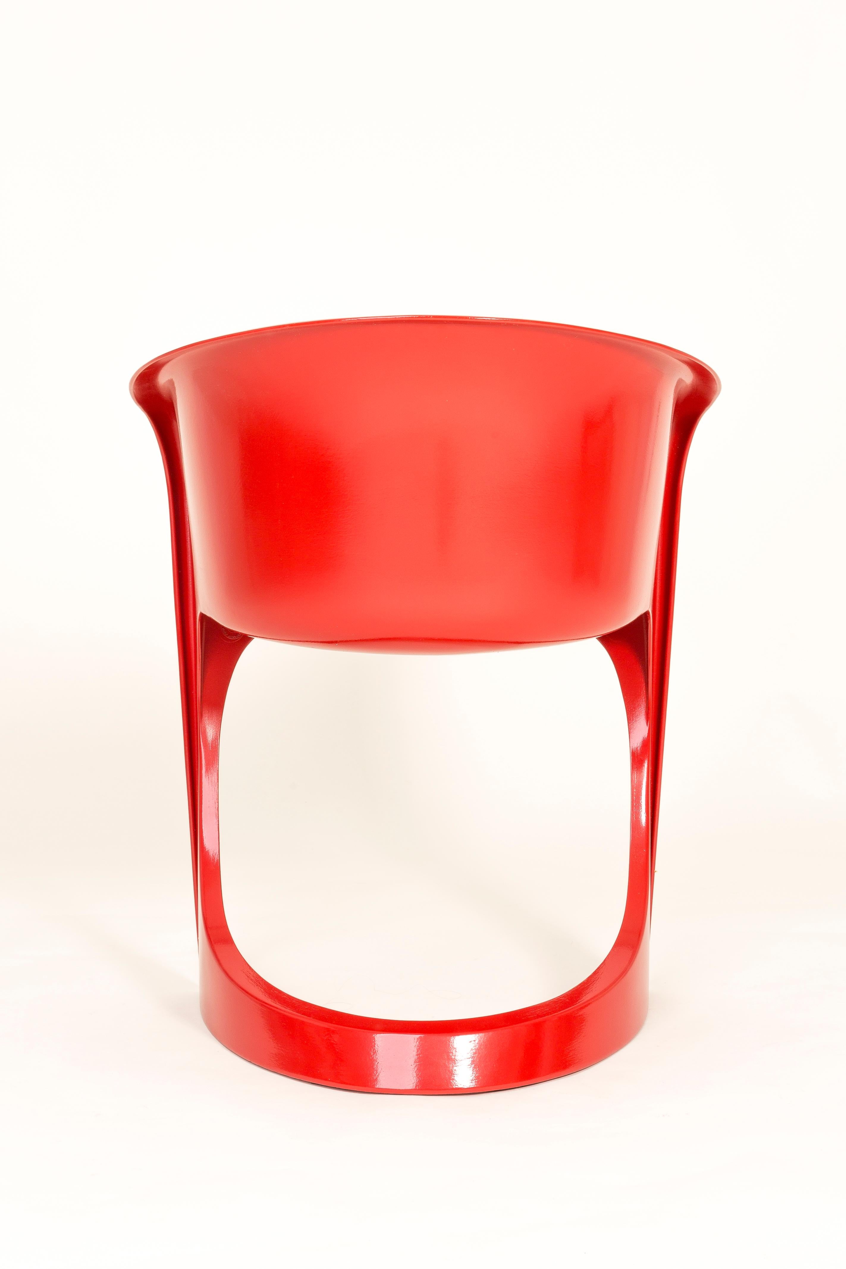 Set of Four Red Cado Chairs, Steen Østergaard, 1974 In Excellent Condition For Sale In 05-080 Hornowek, PL