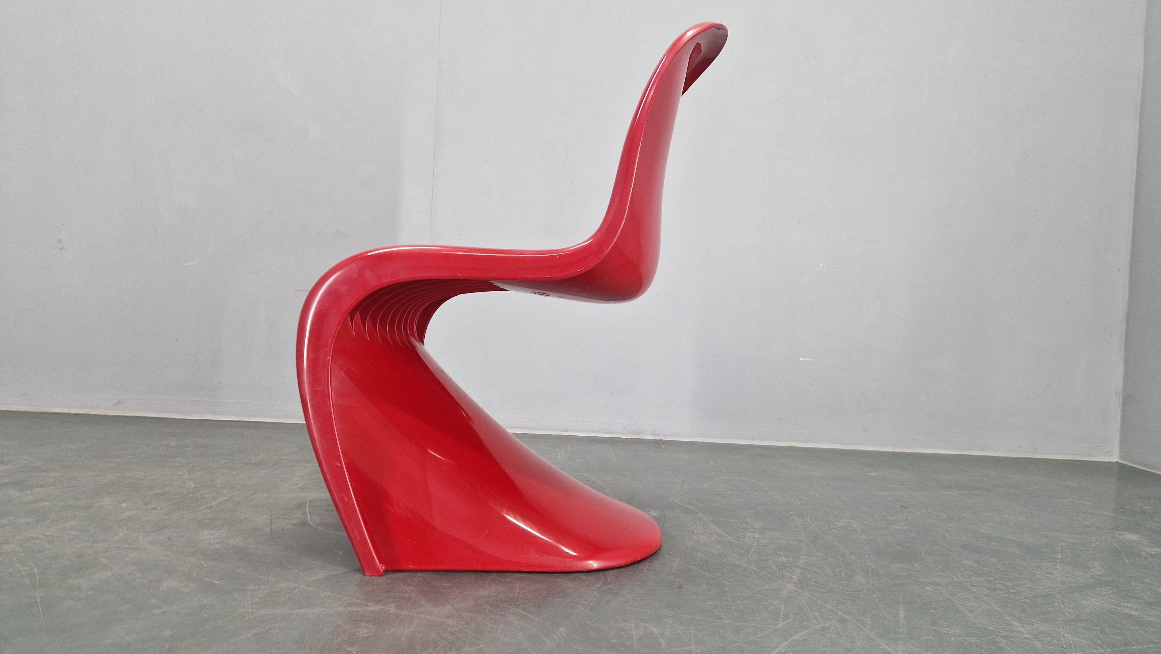 Set di quattro sedie rosse di Verner Panton per Herman Miller/Fehlbaum, anni '70 in vendita 3