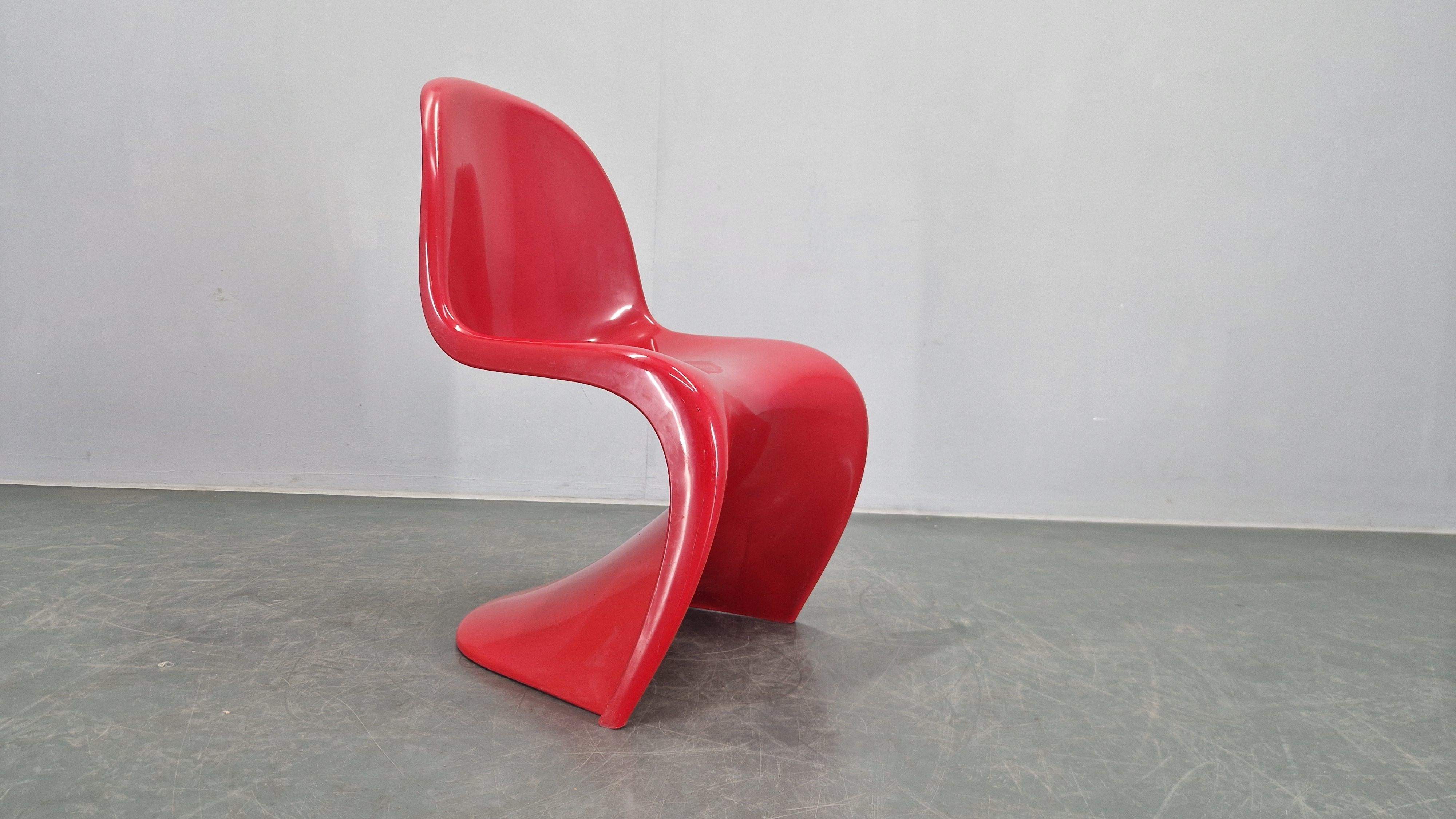 Americano Set di quattro sedie rosse di Verner Panton per Herman Miller/Fehlbaum, anni '70 in vendita