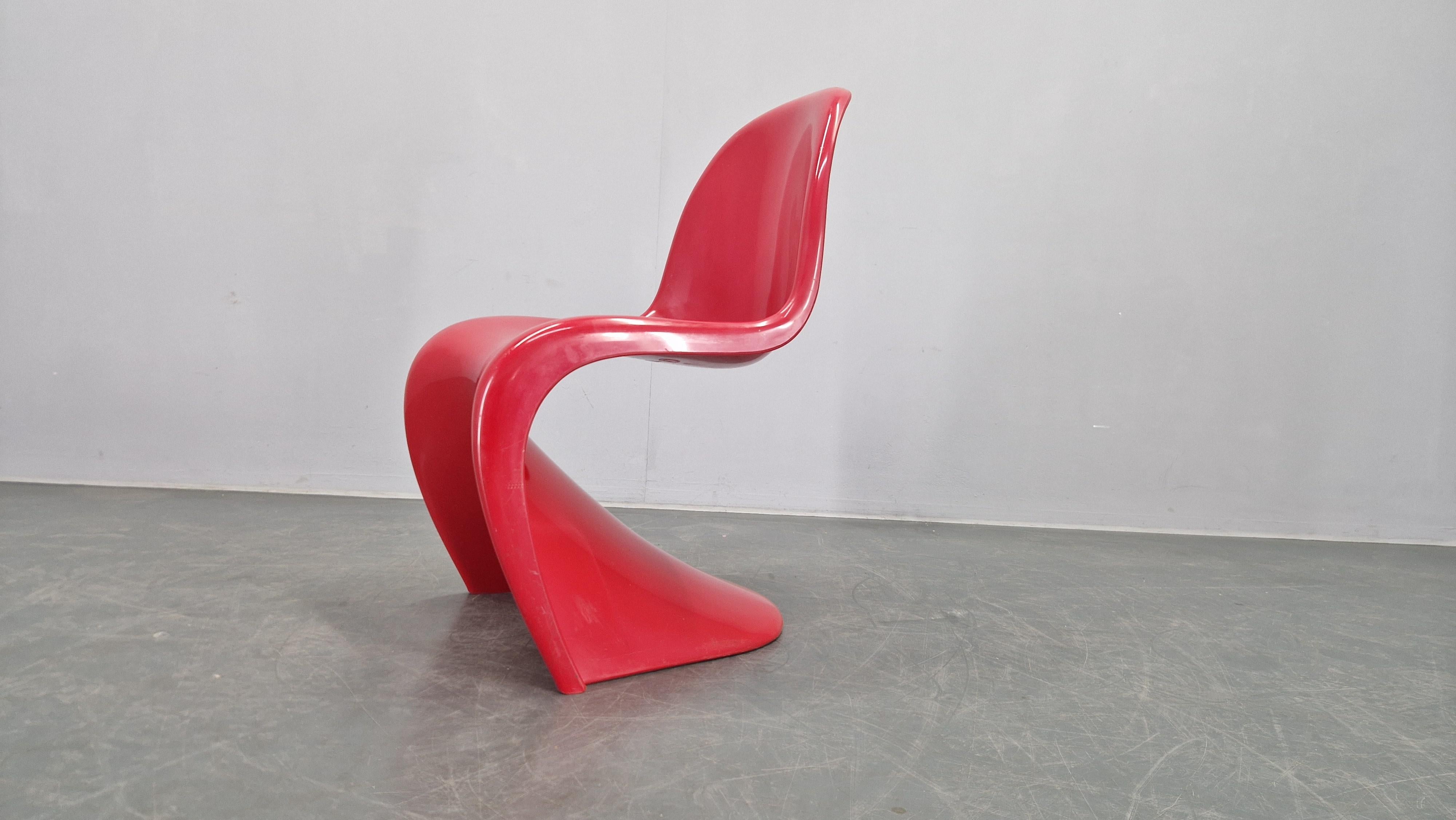 Set di quattro sedie rosse di Verner Panton per Herman Miller/Fehlbaum, anni '70 In condizioni buone in vendita a Praha, CZ