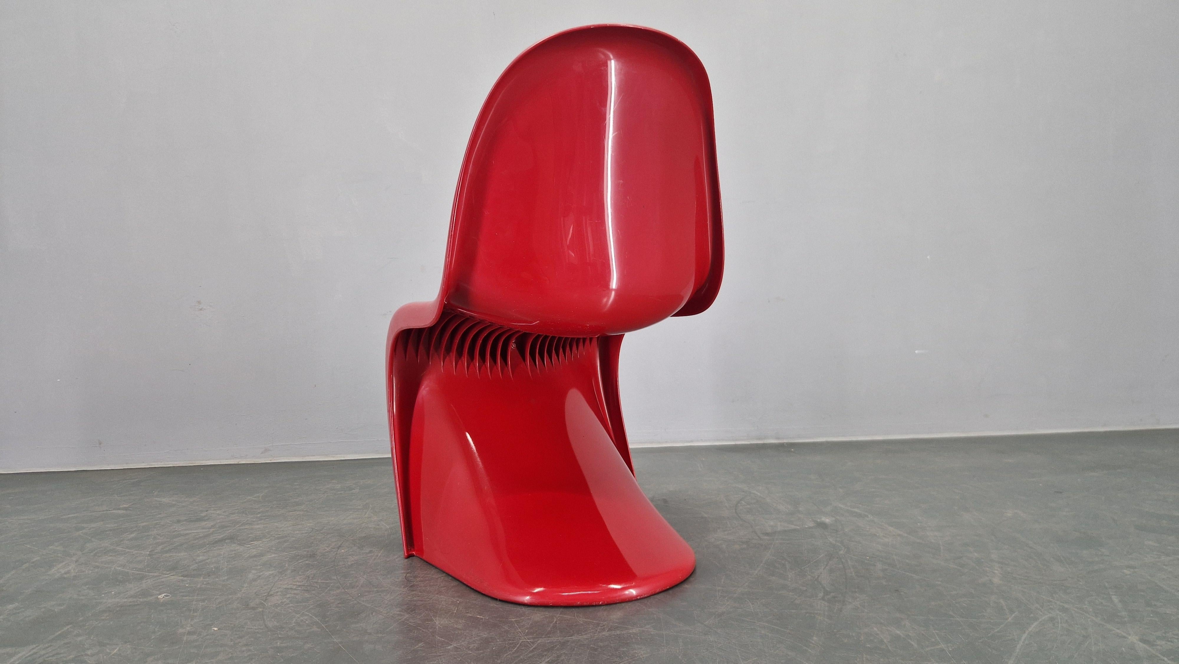Set di quattro sedie rosse di Verner Panton per Herman Miller/Fehlbaum, anni '70 in vendita 1
