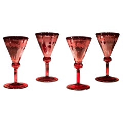 Set of Four Red Wine Glasses