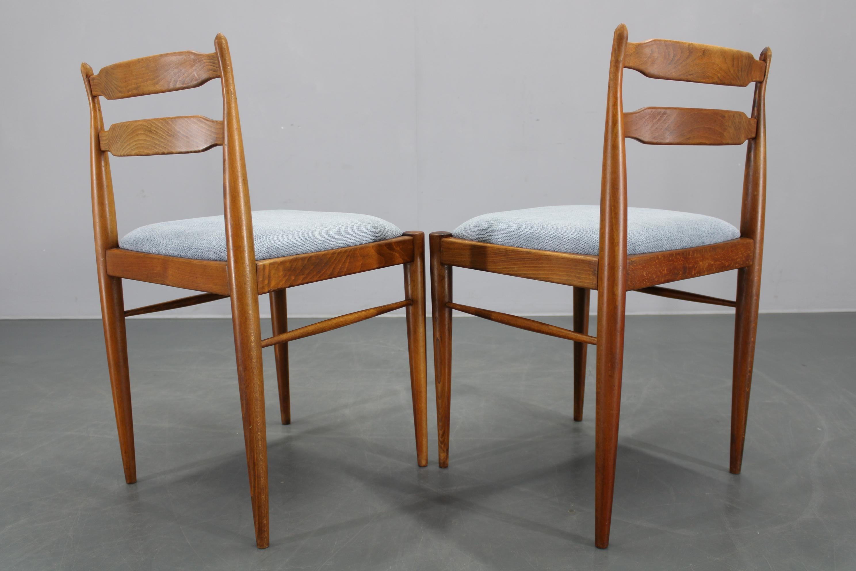 Set di quattro sedie da pranzo in Beeche rimesse a nuovo, Cecoslovacchia, anni '70 in vendita 3