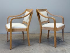 Set of Four "Regency" Armchairs in Lacewood by Karl Springer