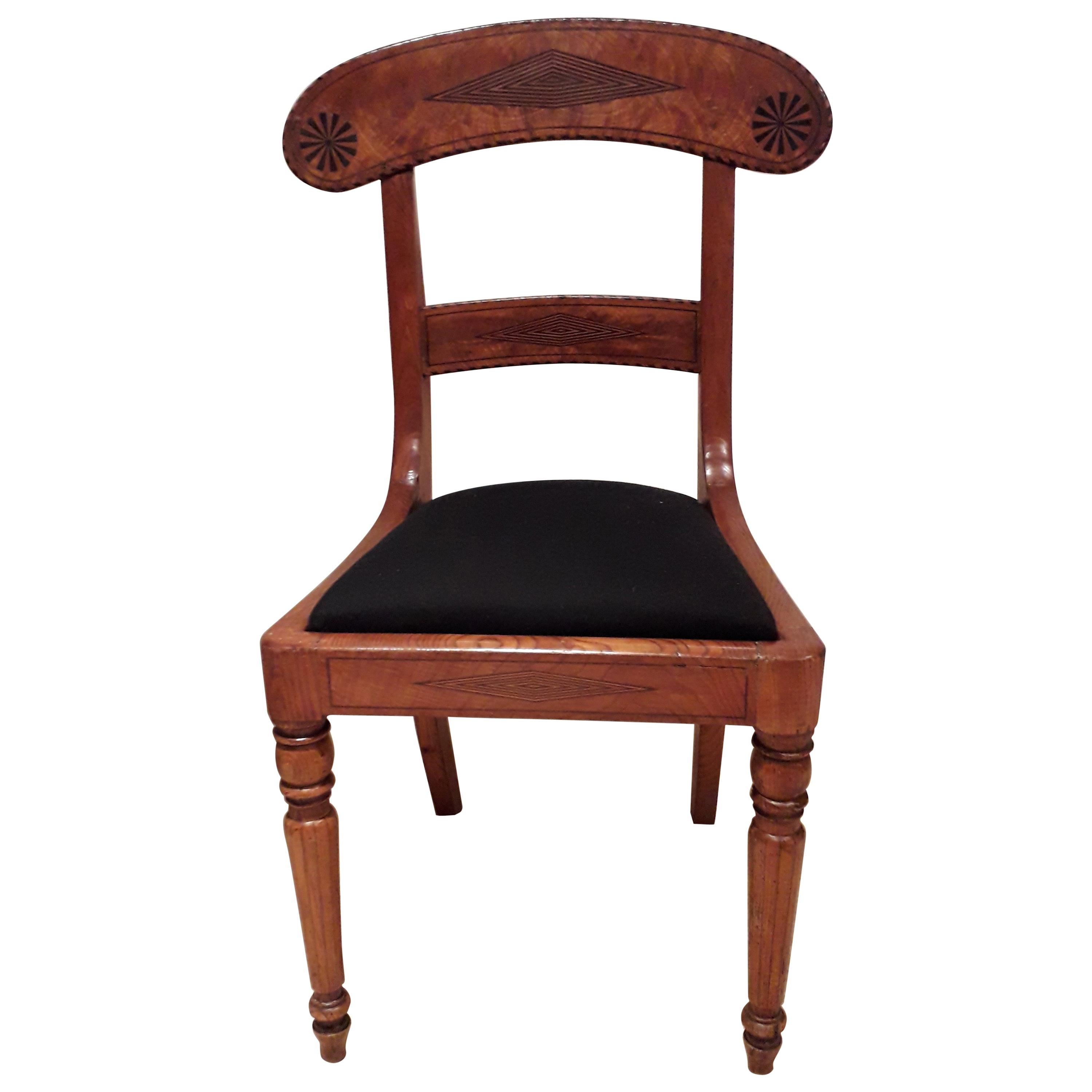 Early 19th Century Set Of Four Swedish Biedermeier chairs in Ash Timber