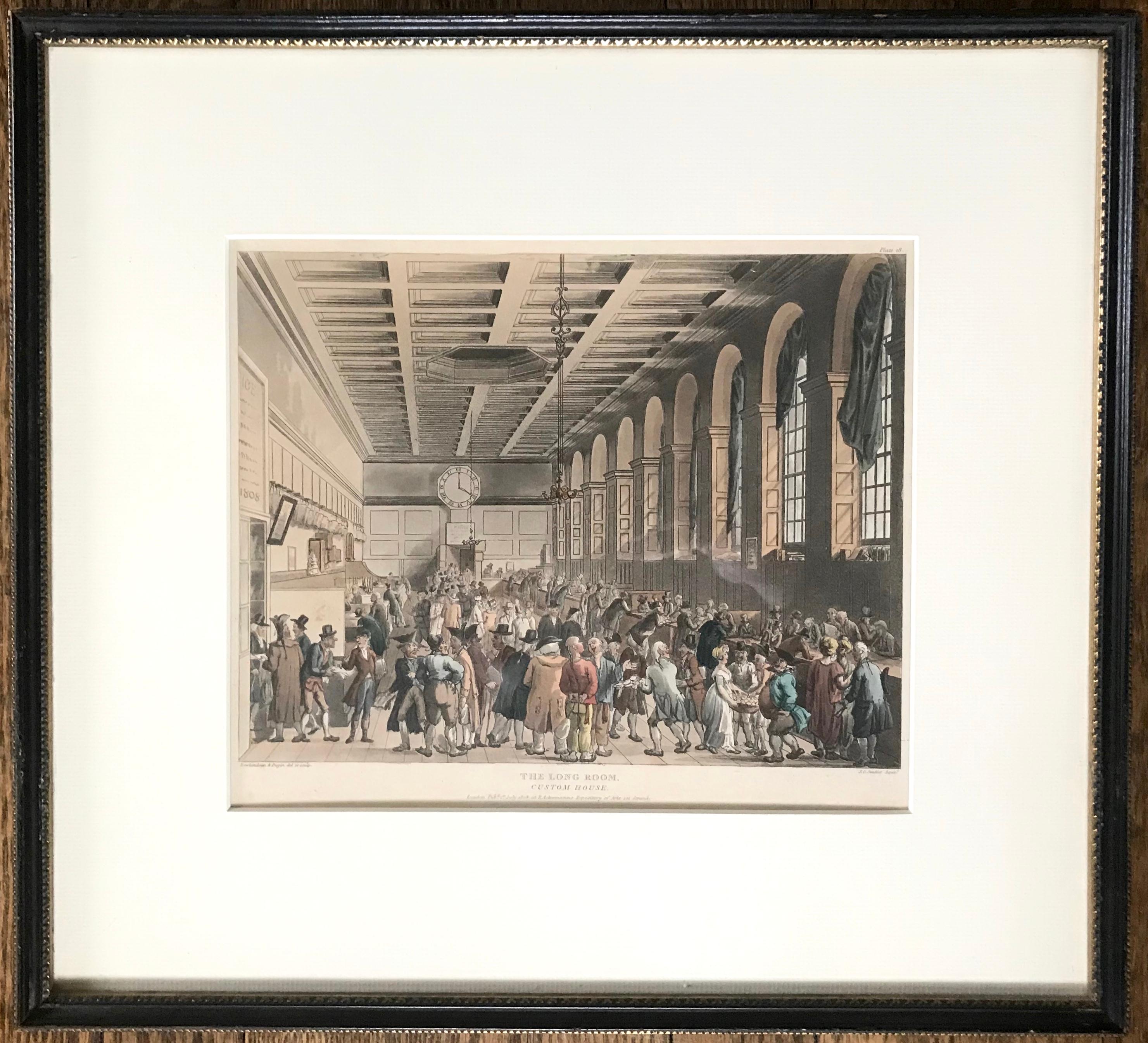 Set von vier farbigen Gravuren aus der Regency-Ära von Rowlandson (Graviert) im Angebot