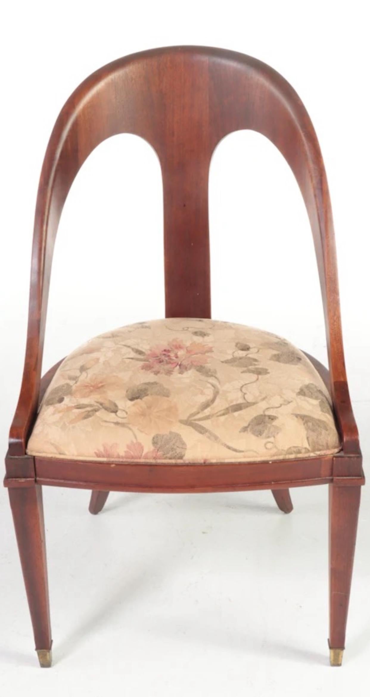 American Set of Four Regency Mahogany Spoon Back Dining Chairs