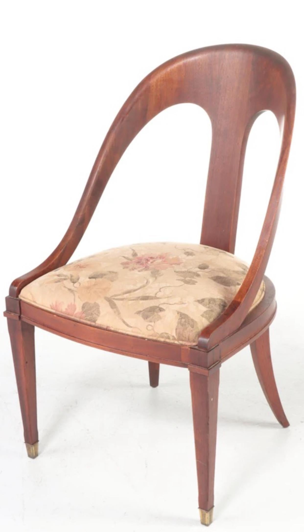 Set of Four Regency Mahogany Spoon Back Dining Chairs In Good Condition In Chicago, IL
