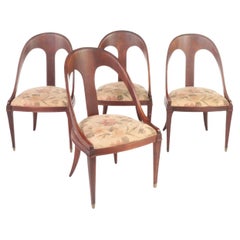 Set of Four Regency Mahogany Spoon Back Dining Chairs
