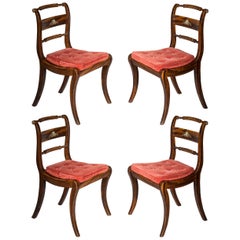 Set of Four Regency Painted Klismos Dining Chairs