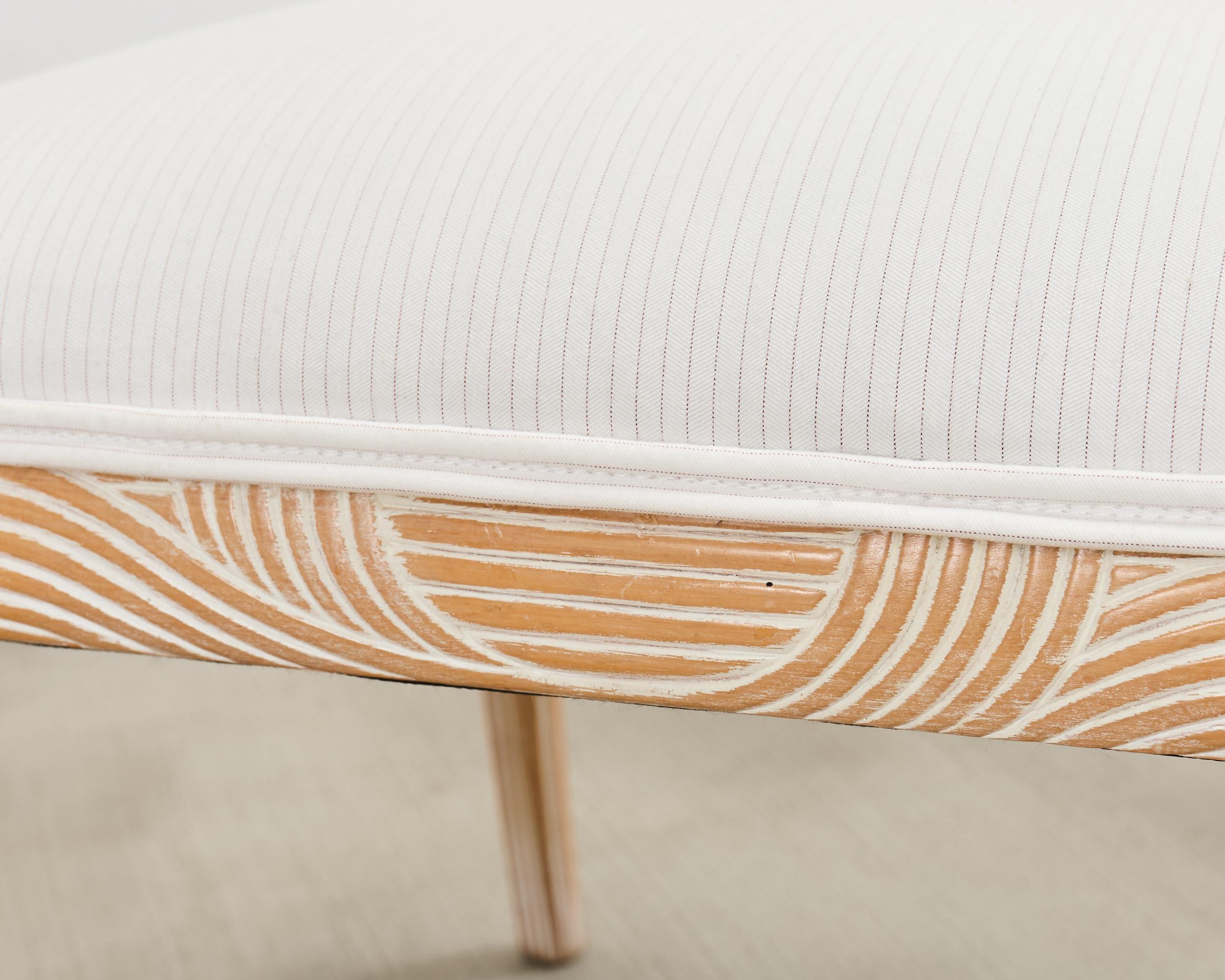Juego de cuatro sillas de comedor de abedul rubio cerúleo estilo Regencia en venta 3