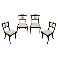 Set of Four Regency Style Ebony Painted Chairs