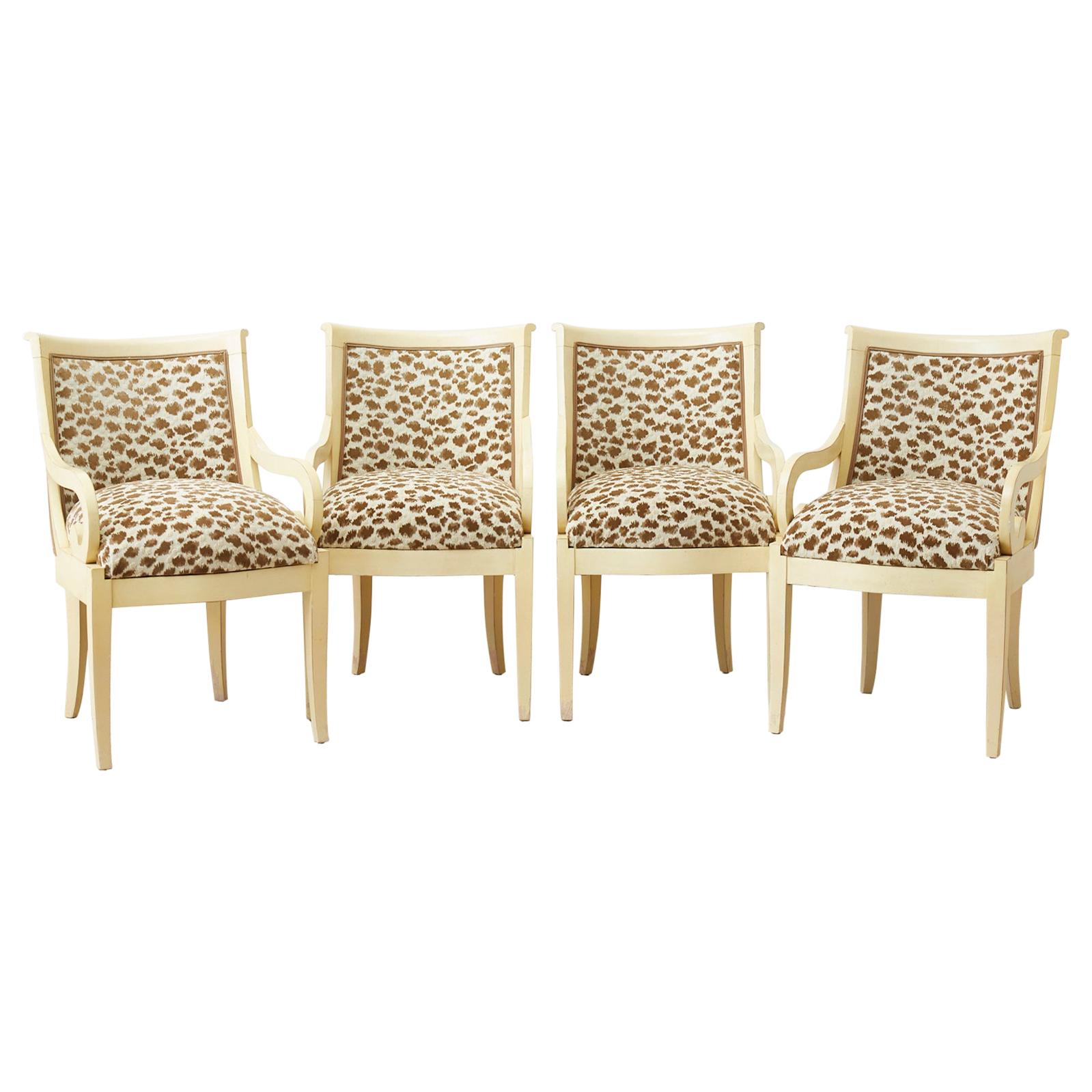 Set of Four Regency Style Lacquered Dining or Armchairs