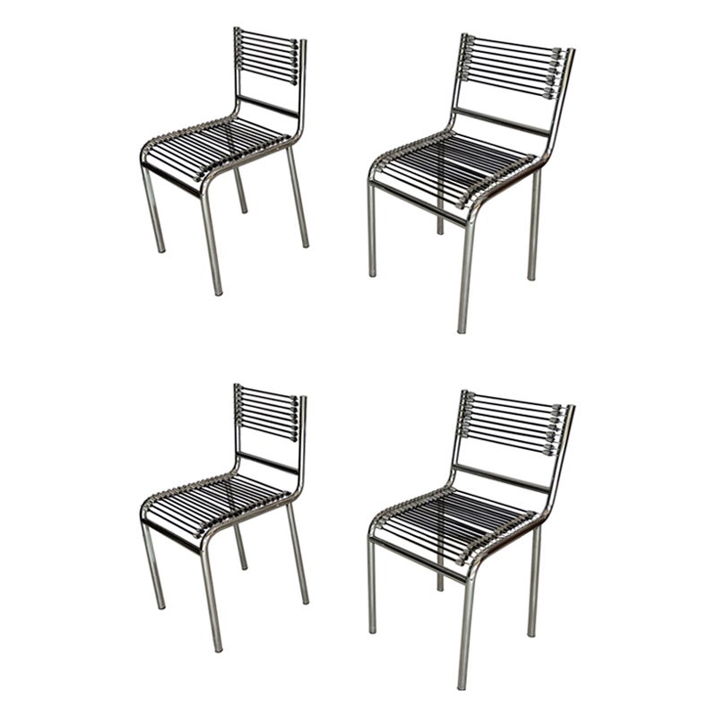Satz von vier René Herbst "Sandows" Bauhausstühlen, 1920er Jahre im Angebot