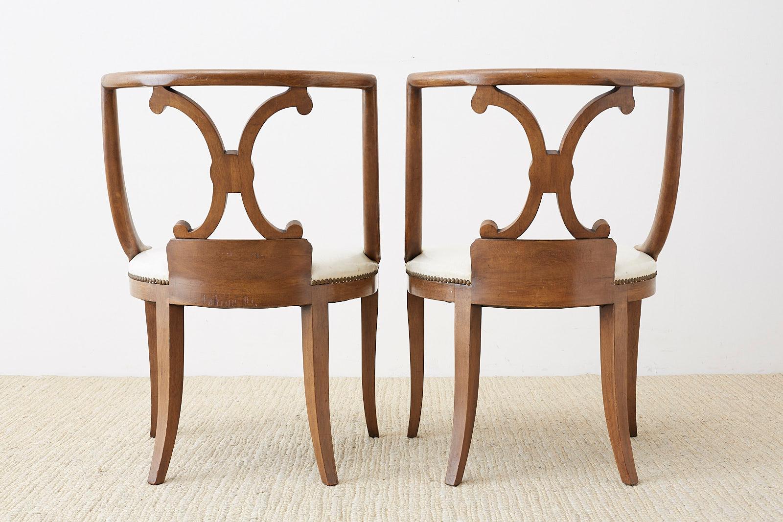 Set of Four Renzo Rutili Leather Dining Chairs 4