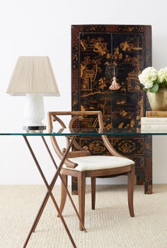 Set of Four Renzo Rutili Leather Dining Chairs
