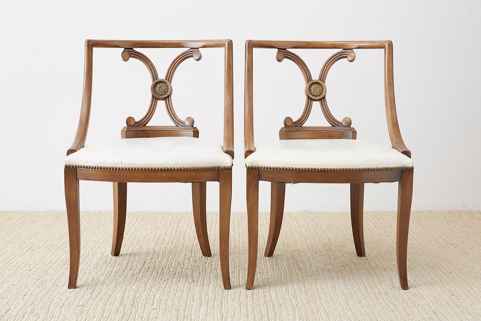 20th Century Set of Four Renzo Rutili Leather Dining Chairs