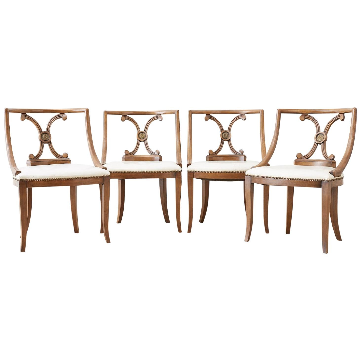Set of Four Renzo Rutili Leather Dining Chairs