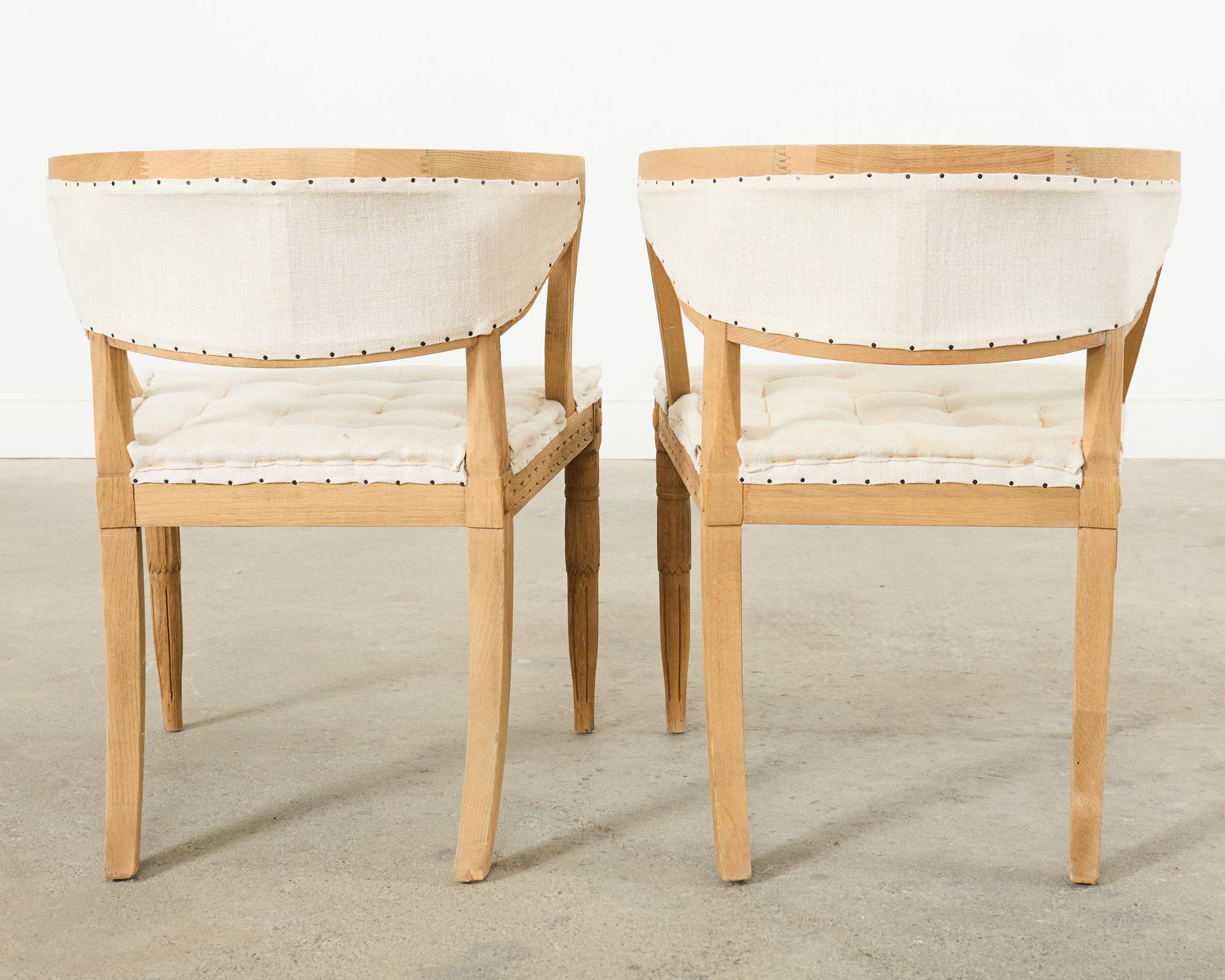 Set of Four Restoration Hardware Swedish Gustavian Style Dining Chairs  For Sale 6