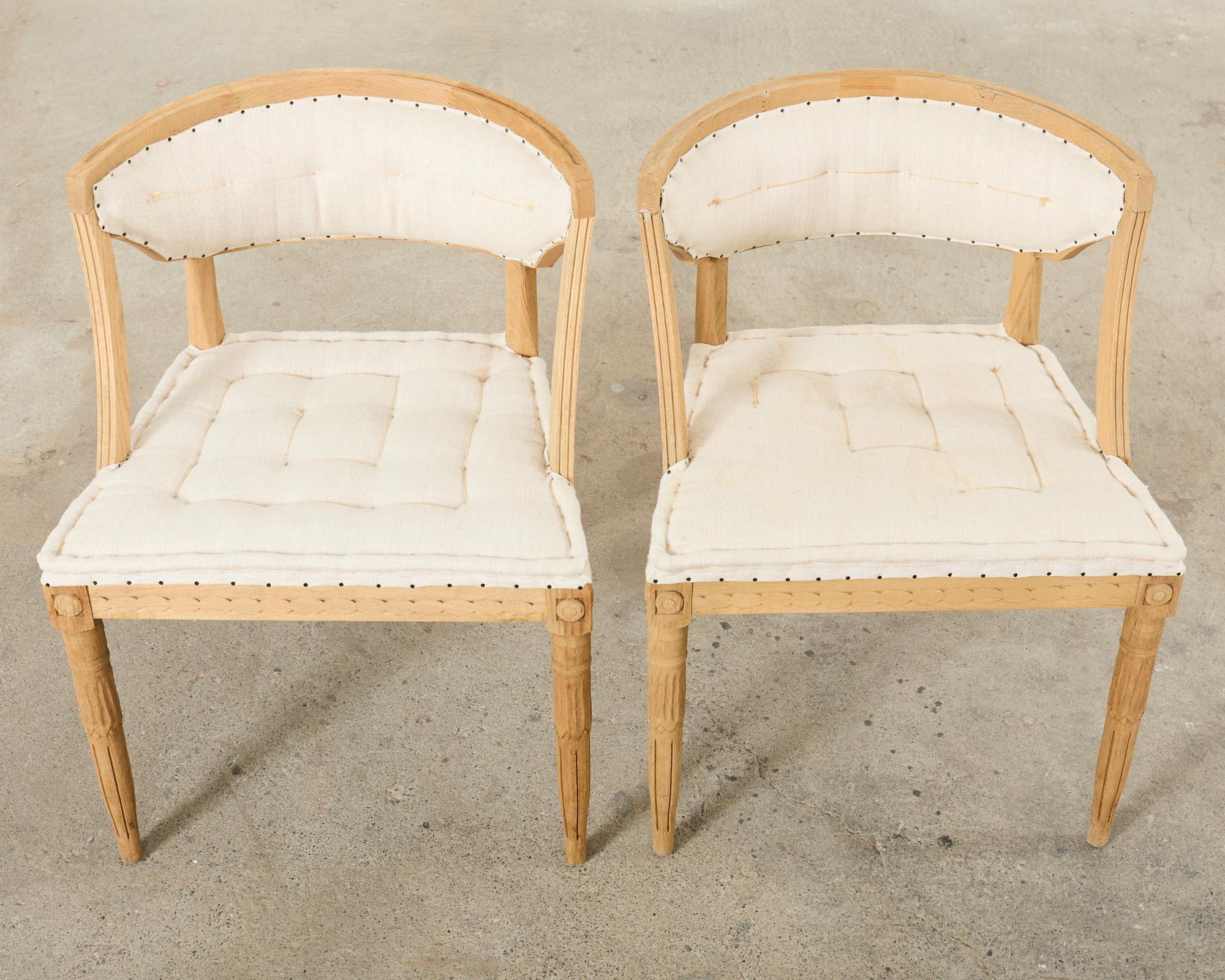 Set of Four Restoration Hardware Swedish Gustavian Style Dining Chairs  For Sale 2