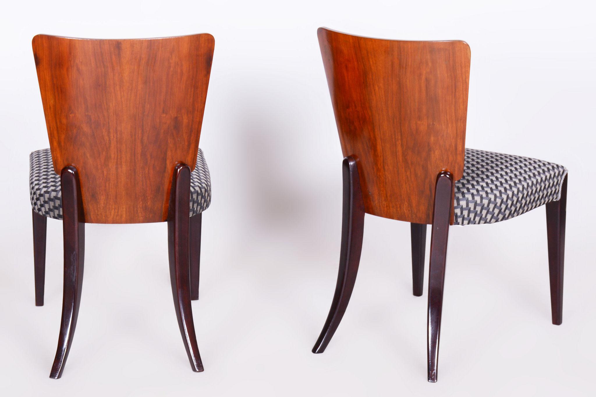 Set of Four Restored ArtDeco Chairs, Halabala, UP Zavody, Beech, Czechia, 1930s For Sale 5